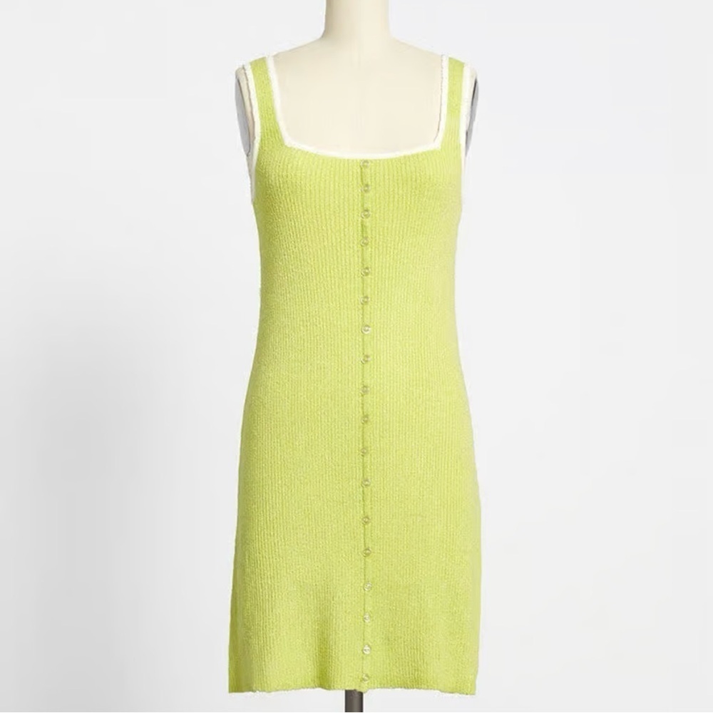 New ModCloth Matcha Do About Nothing Sweater Dress Lime Green
